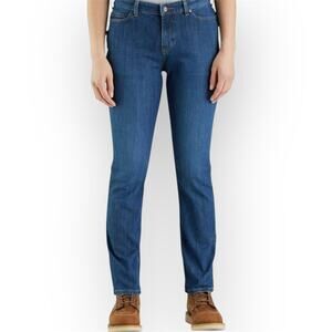 NWT Carhartt Women's 105383 Blue Jeans Rugged Flex Relaxed Fit Jean Size 16 Reg